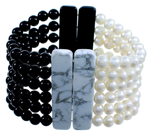 Southwest Multicolor 6-Strand Stretch Bead Bracelet SX114440