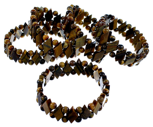 Southwestern Tiger Eye Stretch Bead Bracelet SX114424