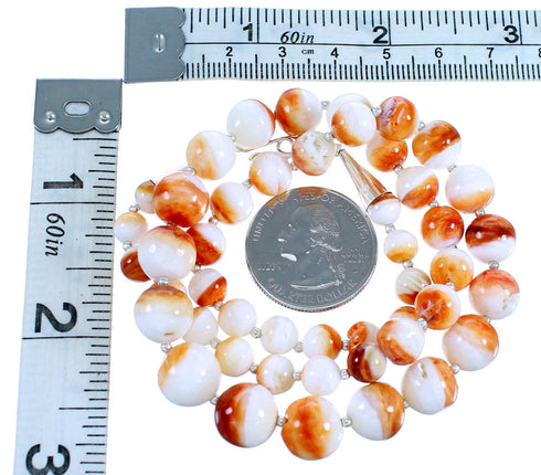 Sterling Silver Southwestern Oyster Shell Bead Necklace LX114449