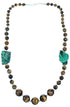 Chrysocolla Tiger Eye Sterling Silver Southwest Bead Necklace RX114452