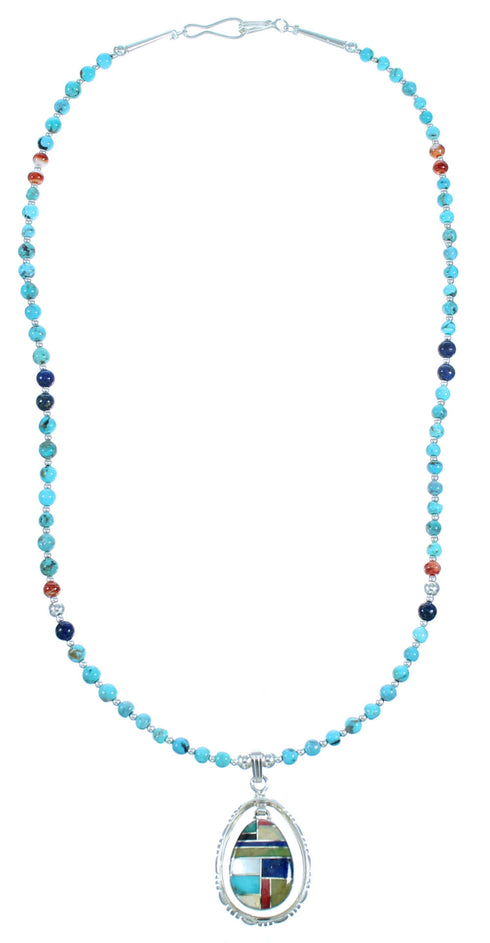 Multicolor Genuine Sterling Silver Bead Necklace RX114460