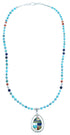 Multicolor Genuine Sterling Silver Bead Necklace RX114460