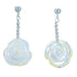 Mother Of Pearl And Sterling Silver Flower Bead Post Dangle Earrings RX114466