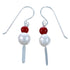 Sterling Silver Coral Fresh Water Pearl Bead Hook Dangle Earrings RX114475