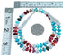 Turquoise And Red Oyster Shell Sterling Silver Bead Necklace SX114480