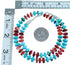 Sterling Silver Turquoise And Red Oyster Shell Bead Necklace SX114481
