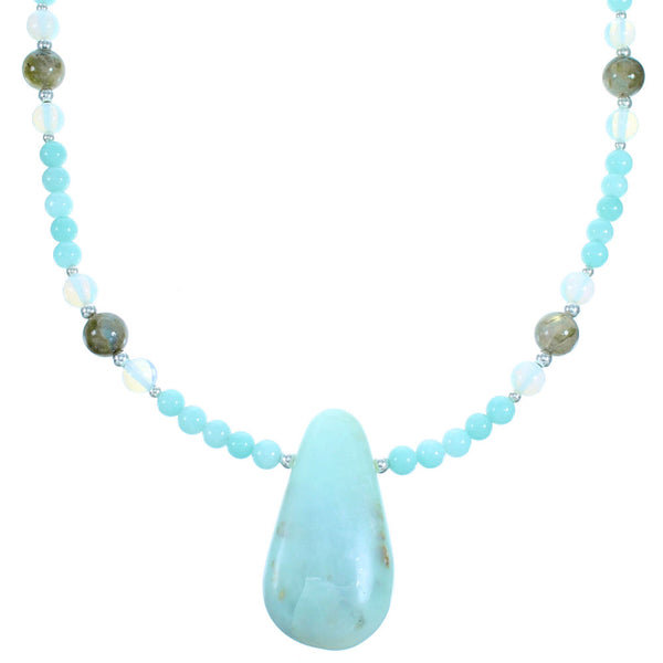 Genuine Sterling Silver Southwest Multicolor Bead Necklace Set SX114490