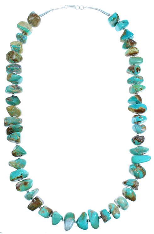 Sterling Silver Southwestern Turquoise Bead Necklace SX114511