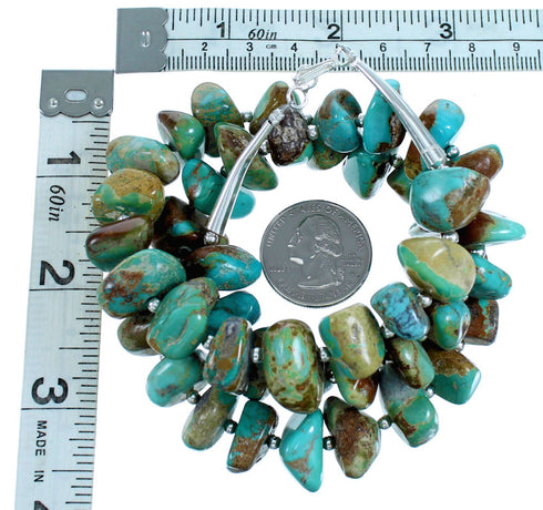 Sterling Silver Southwestern Turquoise Bead Necklace SX114511