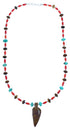 Multicolor Sterling Silver Southwestern Leaf Bead Necklace LX114541