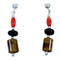 Southwestern Multicolor Genuine Sterling Silver Post Dangle Bead Earrings LX114548