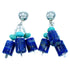 Southwest Sterling Silver Turquoise And Lapis Post Dangle Bead Earrings LX114594