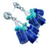 Southwest Sterling Silver Turquoise And Lapis Post Dangle Bead Earrings LX114594