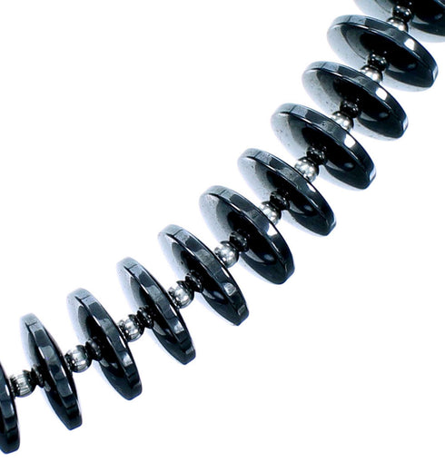 Authentic Sterling Silver Southwest Hematite Bead Necklace SX114601