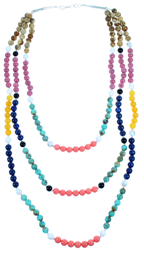 3-Strand Southwestern Multicolor Bead Necklace SX114615