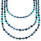 Multicolor Authentic Sterling Silver 3-Strand Bead Necklace RX114620