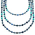 Multicolor Authentic Sterling Silver 3-Strand Bead Necklace RX114620