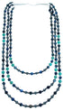 Multicolor Authentic Sterling Silver 3-Strand Bead Necklace RX114620