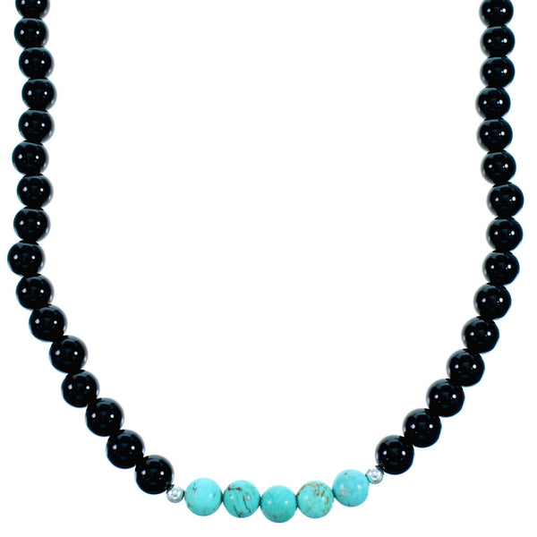 Multicolor And Sterling Silver Southwest Bead Necklace RX114623