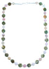 Genuine Sterling Silver Multicolor Choker Bead Necklace RX114630