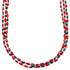 Coral And Hematite Sterling Silver 3-Strand Bead Necklace SX114678