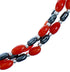 Coral And Hematite Sterling Silver 3-Strand Bead Necklace SX114678