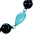 Sterling Silver Onyx And Turquoise Bead Necklace SX114658