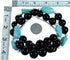 Sterling Silver Onyx And Turquoise Bead Necklace SX114658