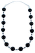 Southwest Sterling Silver Onyx And Hematite Bead Necklace SX114660