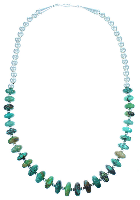 Turquoise And Sterling Silver Bead Necklace SX114647