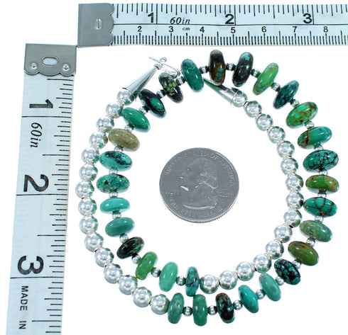 Turquoise And Sterling Silver Bead Necklace SX114647