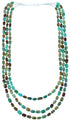 Sterling Silver 3-Strand Turquoise Bead Necklace SX114675
