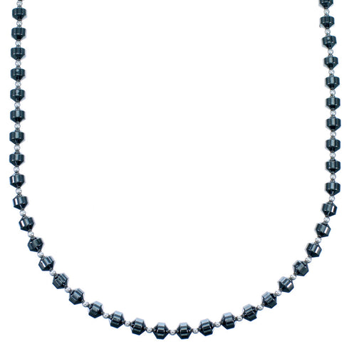 Sterling Silver And Hematite Bead Necklace SX114654
