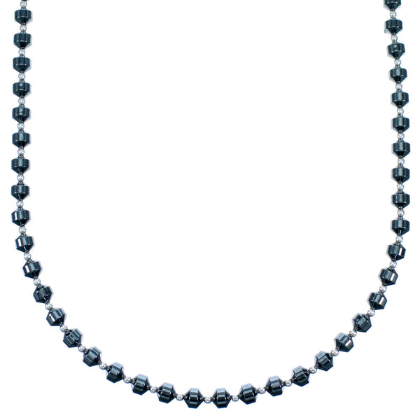 Sterling Silver And Hematite Bead Necklace SX114654