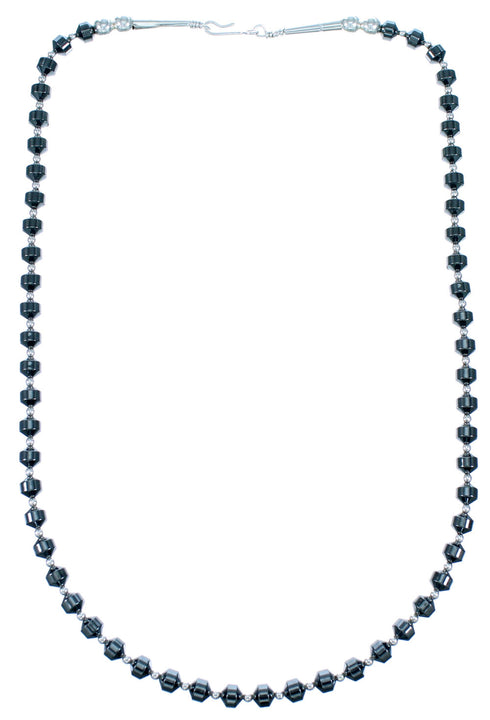 Sterling Silver And Hematite Bead Necklace SX114654