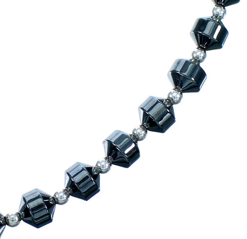 Sterling Silver And Hematite Bead Necklace SX114654