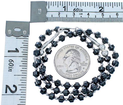 Sterling Silver And Hematite Bead Necklace SX114654