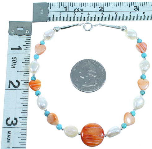 Multicolor Sterling Silver Bead Heart Bracelet SX114707