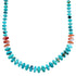 Genuine Sterling Silver Turquoise And Oyster Shell Bead Necklace RX114667