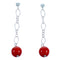 Coral Authentic Sterling Silver Bead Post Dangle Earrings RX114691