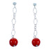 Coral Authentic Sterling Silver Bead Post Dangle Earrings RX114691