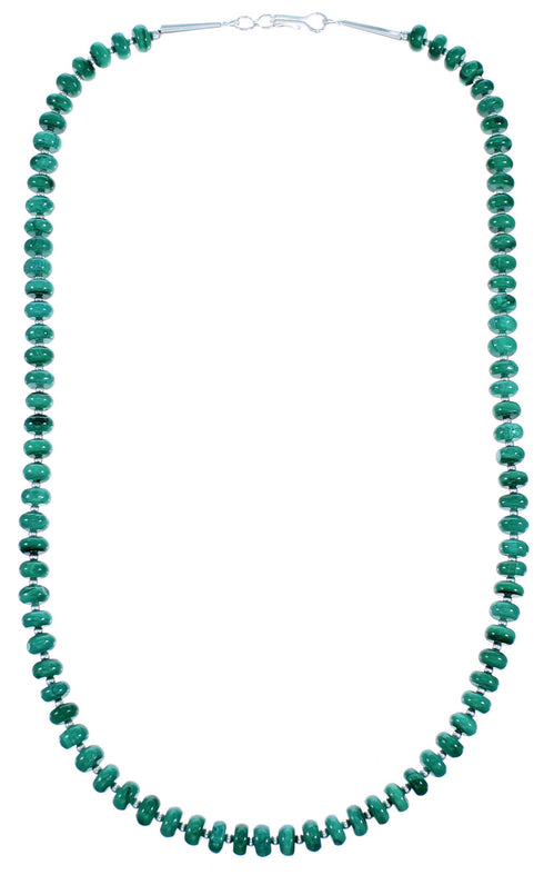 Malachite And Sterling Silver Southwest Bead Necklace RX114716