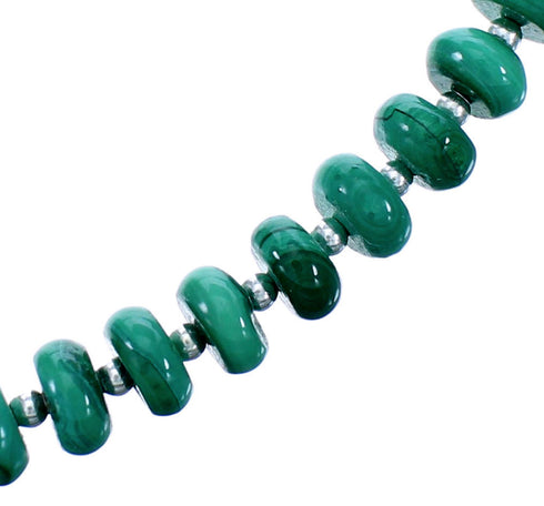 Malachite And Sterling Silver Southwest Bead Necklace RX114716