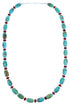 Southwest Sterling Silver Turquoise And Coral Bead Necklace RX114720