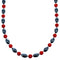 Southwest Hematite And Coral Sterling Silver Bead Necklace RX114734