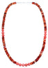 Oyster Shell And Pink Coral Sterling Silver Bead Necklace RX114735