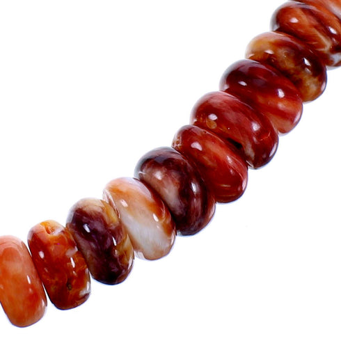 Oyster Shell And Pink Coral Sterling Silver Bead Necklace RX114735