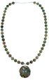 Southwest Unakite Sterling Silver Bead Necklace RX114741