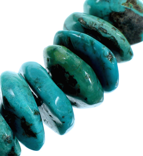 Turquoise Southwest Authentic Sterling Silver Bead Necklace RX114776