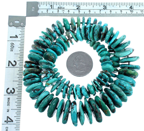 Turquoise Southwest Authentic Sterling Silver Bead Necklace RX114776